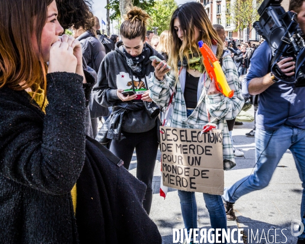 Ni Le Pen, Ni Macron , protestation lyceenne