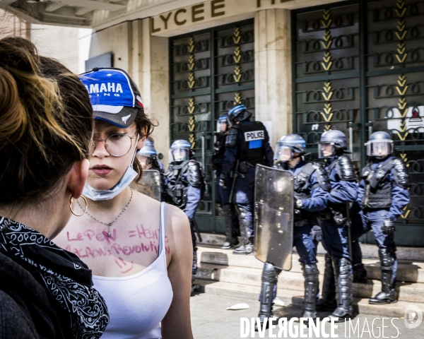 Ni Le Pen, Ni Macron , protestation lyceenne