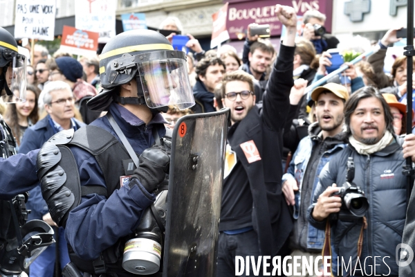 1er mai à Paris. Mobilisation contre le Front National.