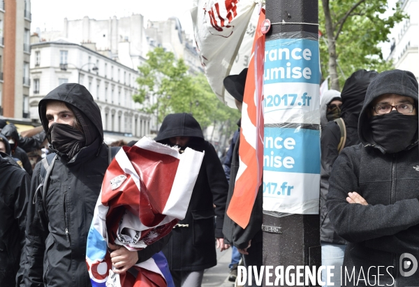 1er mai à Paris. Mobilisation contre le Front National.