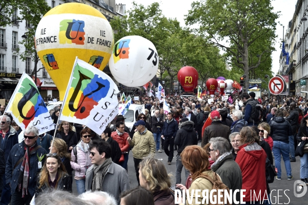 1er mai à Paris. Mobilisation contre le Front National.