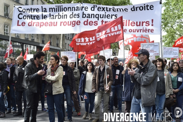 1er mai à Paris. Mobilisation contre le Front National.