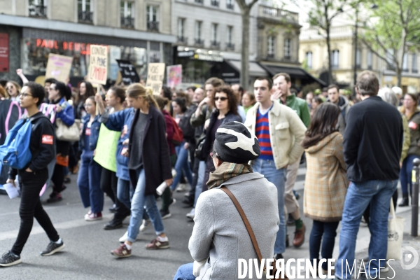 1er mai à Paris. Mobilisation contre le Front National.