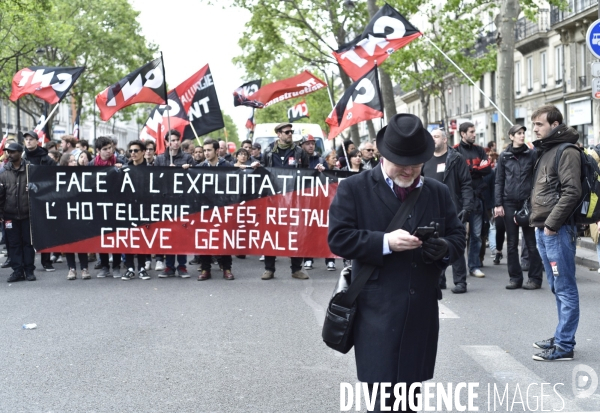 1er mai à Paris. Mobilisation contre le Front National.
