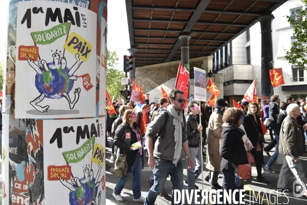 1er mai à Paris. Mobilisation contre le Front National.