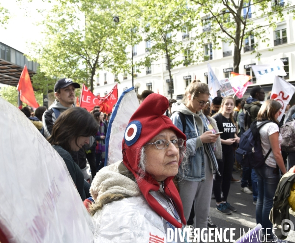 1er mai à Paris. Mobilisation contre le Front National.