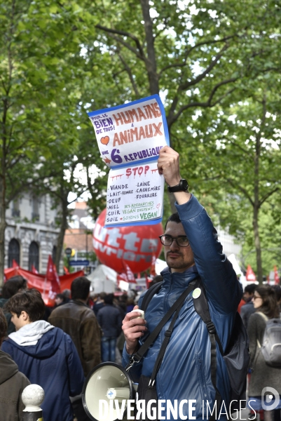 1er mai à Paris. Mobilisation contre le Front National.