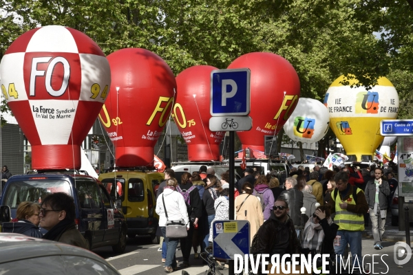 1er mai à Paris. Mobilisation contre le Front National.