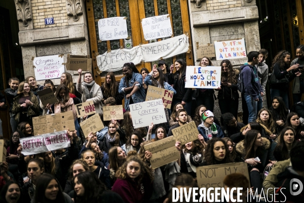 CP2017 :  Rassemblement des élèves du Lycée Buffon contre Marine le Pen.