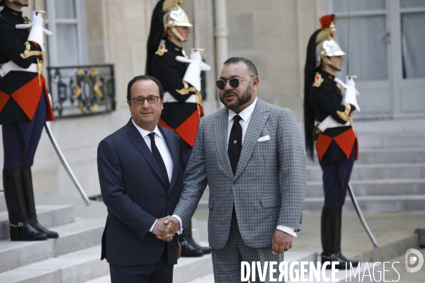 Le président François Hollande reçoit SM Mohammed VI le roi du Maroc