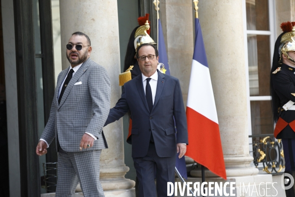 Le président François Hollande reçoit SM Mohammed VI le roi du Maroc