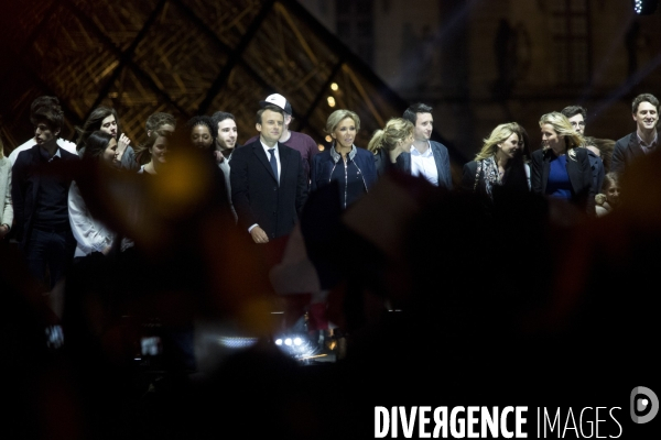Emmanuel Macron élu président de la République - Rassemblement Carrousel  du Louvre - 7 Mai 2017