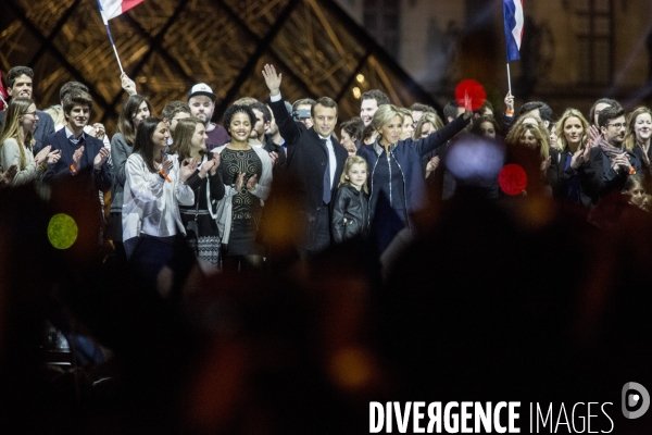 Emmanuel Macron élu président de la République - Rassemblement Carrousel  du Louvre - 7 Mai 2017