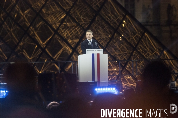 Emmanuel Macron élu président de la République - Rassemblement Carrousel  du Louvre - 7 Mai 2017