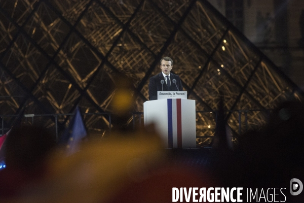 Emmanuel Macron élu président de la République - Rassemblement Carrousel  du Louvre - 7 Mai 2017