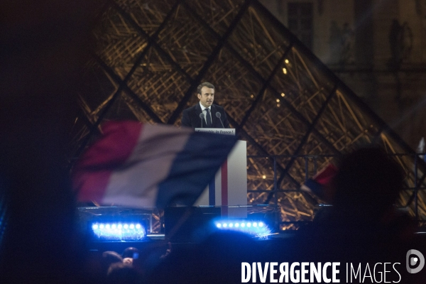 Emmanuel Macron élu président de la République - Rassemblement Carrousel  du Louvre - 7 Mai 2017