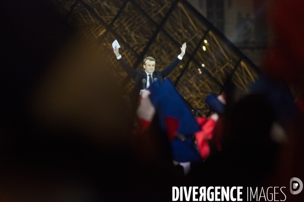 Emmanuel Macron élu président de la République - Rassemblement Carrousel  du Louvre - 7 Mai 2017