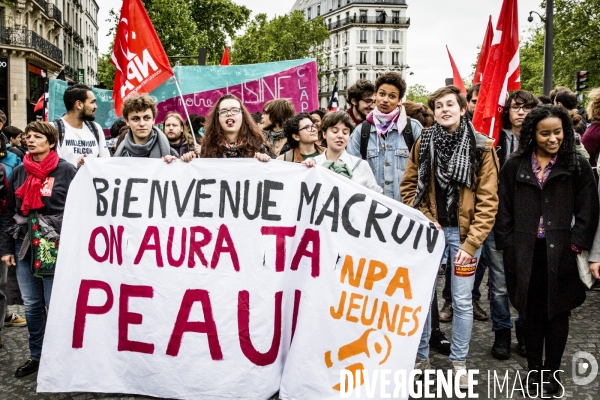 Front Social  du 8 Mai 2017 contre Emmanuel Macron, elu President