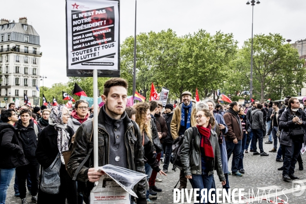 Front Social  du 8 Mai 2017 contre Emmanuel Macron, elu President