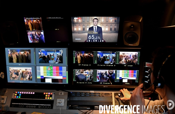 Soirée electorale du second tour de la presidentielle de Marine Le Pen
