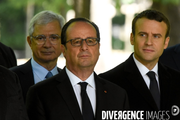 Emmanuel Macron et François Hollande assistent au XIIème journée des mémoires de la traite de l esclavage