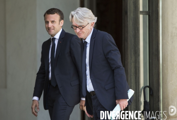 Consultations à l Elysée entre le président de la république Emmanuel MACRON et les syndicats.