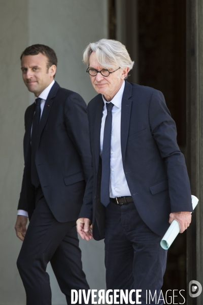 Consultations à l Elysée entre le président de la république Emmanuel MACRON et les syndicats.