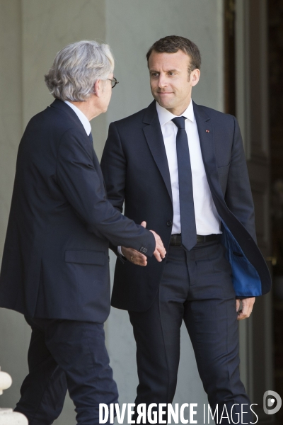 Consultations à l Elysée entre le président de la république Emmanuel MACRON et les syndicats.