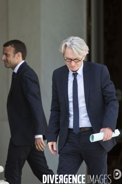 Consultations à l Elysée entre le président de la république Emmanuel MACRON et les syndicats.