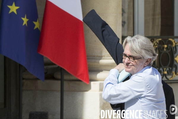 Consultations à l Elysée entre le président de la république Emmanuel MACRON et les syndicats.