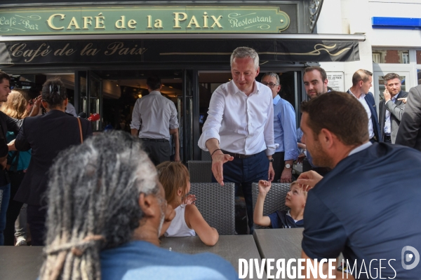 Edouard Philippe, accompagne Bruno Le Maire candidat en campagne pour les élections législatives