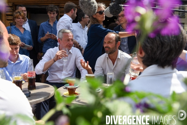 Edouard Philippe, accompagne Bruno Le Maire candidat en campagne pour les élections législatives