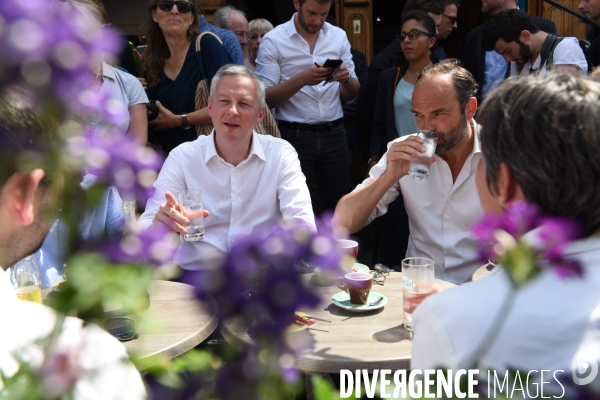 Edouard Philippe, accompagne Bruno Le Maire candidat en campagne pour les élections législatives