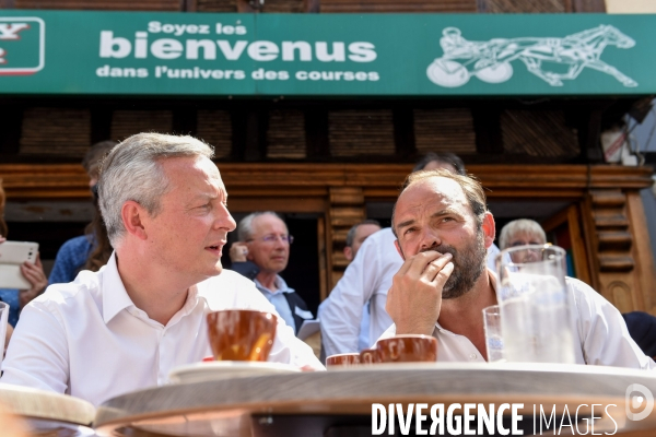 Edouard Philippe, accompagne Bruno Le Maire candidat en campagne pour les élections législatives