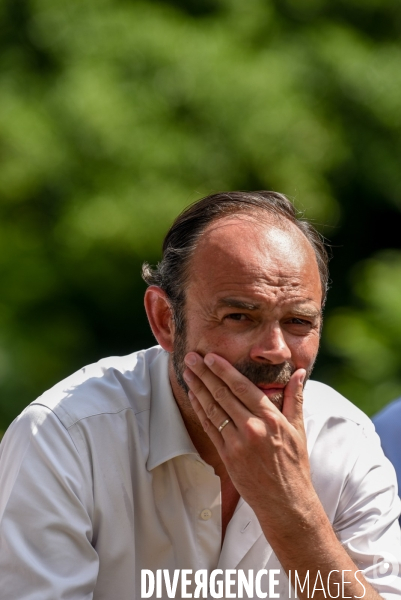 Edouard Philippe, accompagne Bruno Le Maire candidat en campagne pour les élections législatives