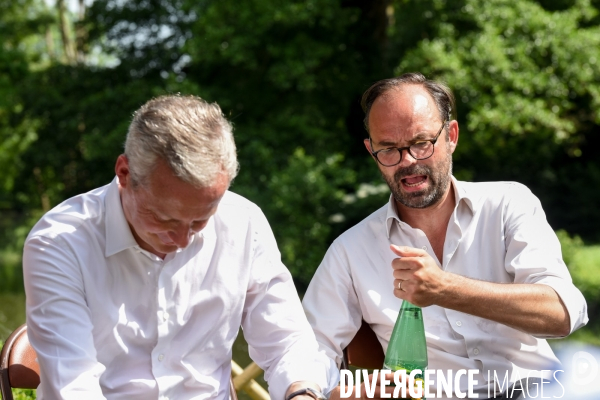 Edouard Philippe, accompagne Bruno Le Maire candidat en campagne pour les élections législatives