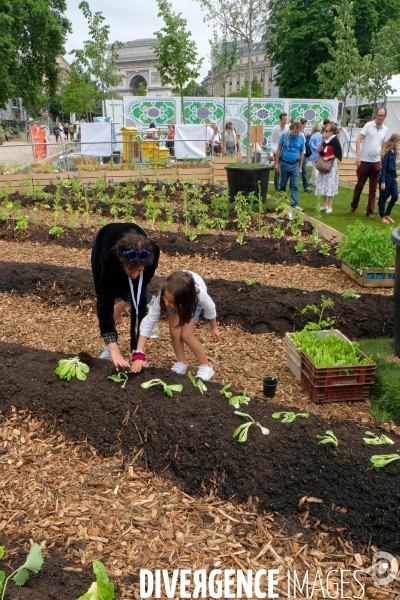 BiodiversiTerre, promenade agricole et vegetale avenue Foch realisee par l artiste Gad Weil