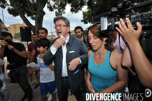 Mélenchon J.L meeting dans la Cité Bellevue