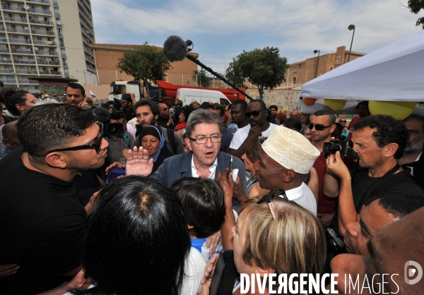 Mélenchon J.L meeting dans la Cité Bellevue