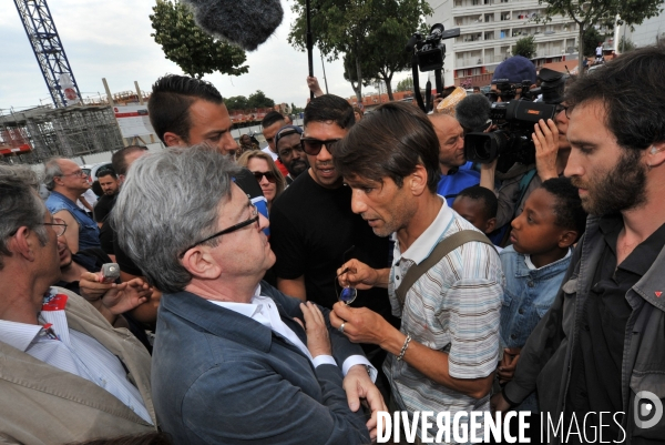 Mélenchon J.L meeting dans la Cité Bellevue