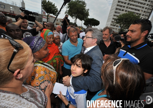 Mélenchon J.L meeting dans la Cité Bellevue