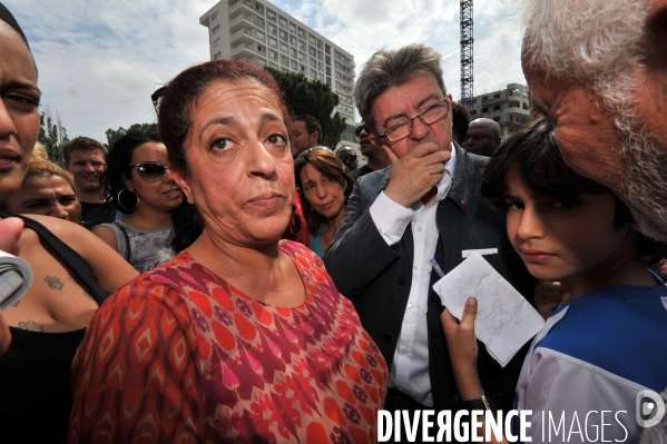 Mélenchon J.L meeting dans la Cité Bellevue