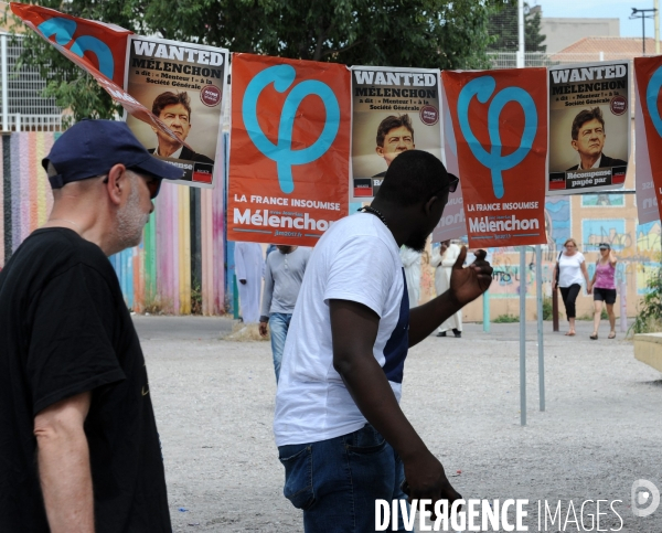 Mélenchon J.L meeting dans la Cité Bellevue