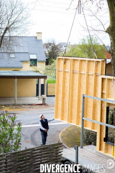 Chantier d une extension à ossature bois