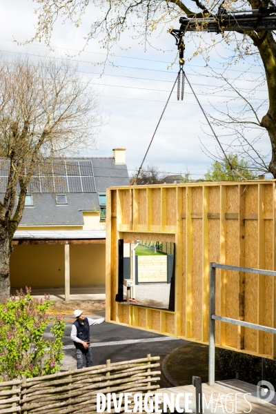 Chantier d une extension à ossature bois