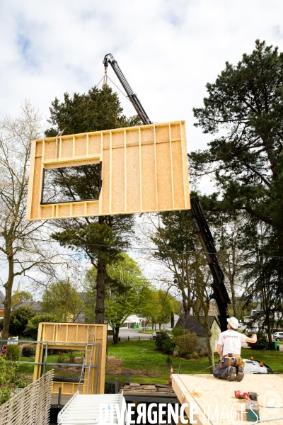 Chantier d une extension à ossature bois