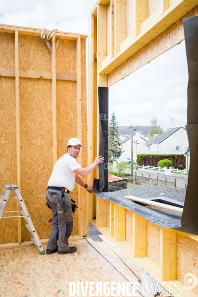 Chantier d une extension à ossature bois