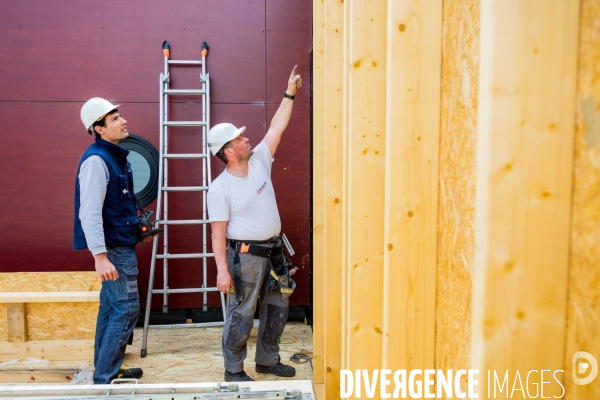 Chantier d une extension à ossature bois