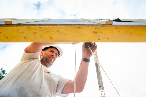 Chantier d une extension à ossature bois