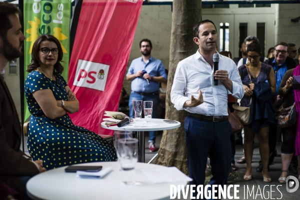 Cécile Duflot candidate aux législatives reçoit le soutien de Benoît Hamon.